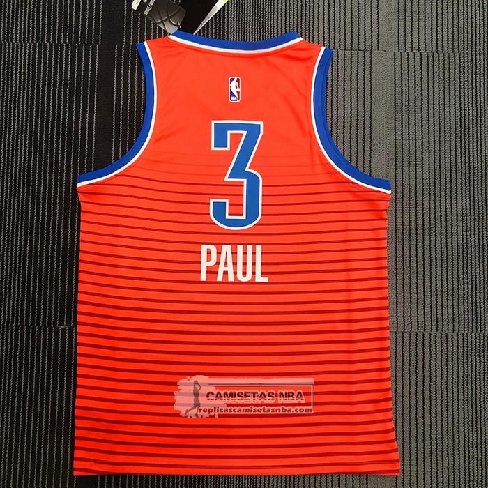 Camiseta Oklahoma City Thunder Chris Paul NO 3 Statement 2021 Naranja